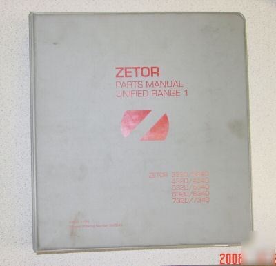 1998 zetor, tractor, parts manual unified range 1