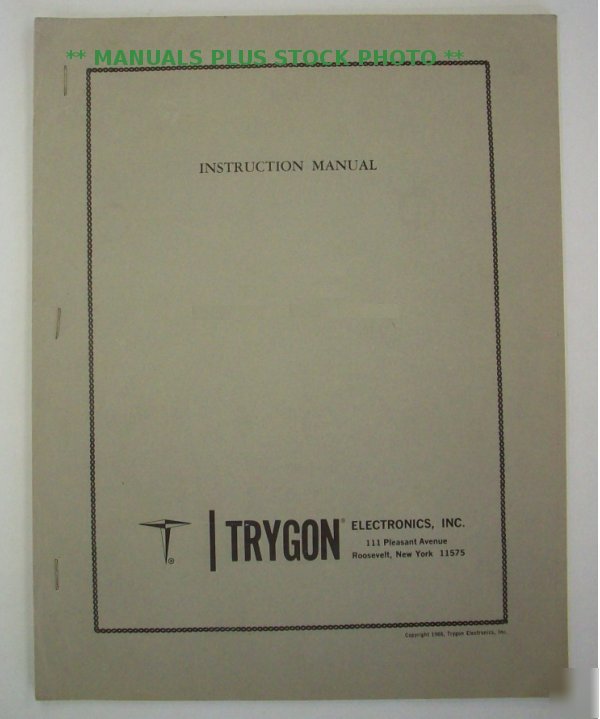Trygon M5P36-15 op/service manual - $5 shipping 