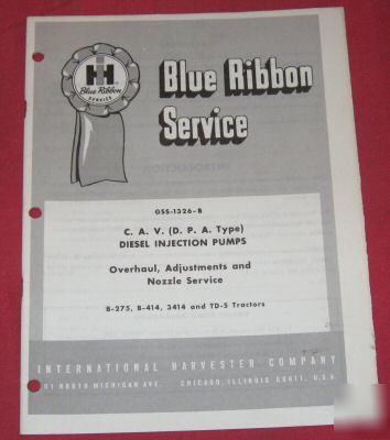  ih diesel tractors injection pumps service manual