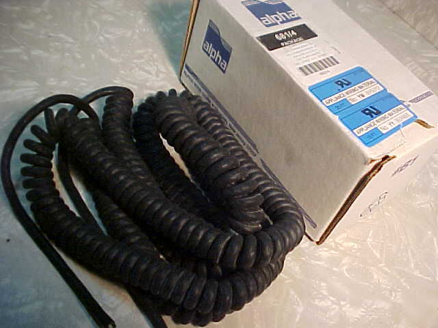 Alpha rubber curly cord high quality 3COND 23GA 20FT