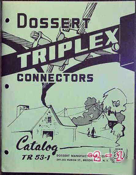 Dossert triplex connectors catalog tr 53-1 vintage