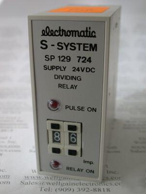 Electromatic SP129 724 s system dividing relay w preset