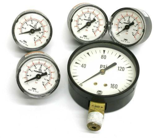Lot of 5 norgren/us gauge 160PSI pressurre meter