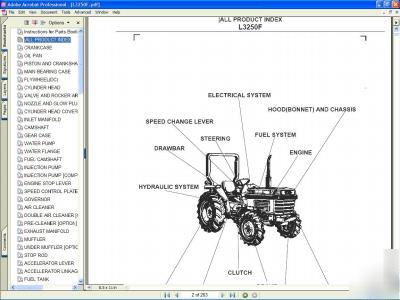 Kubota L3250F 2X4 tractor parts manual