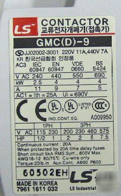 Ls industrial gmc-9 ac magnetic contactor AC220V 11A
