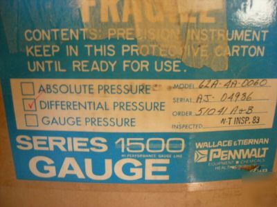 Penwalt wallace tieran industrial psi pressure gage 