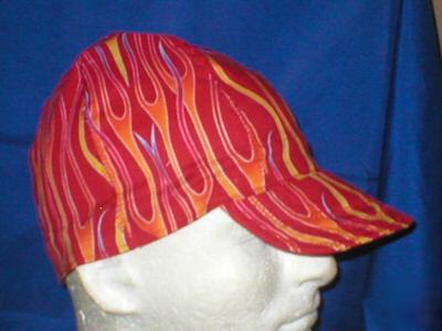 Welding biker hat hats cap caps von dutch flame- red
