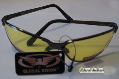 Barcelona gunmetal safety glasses global vision yellow