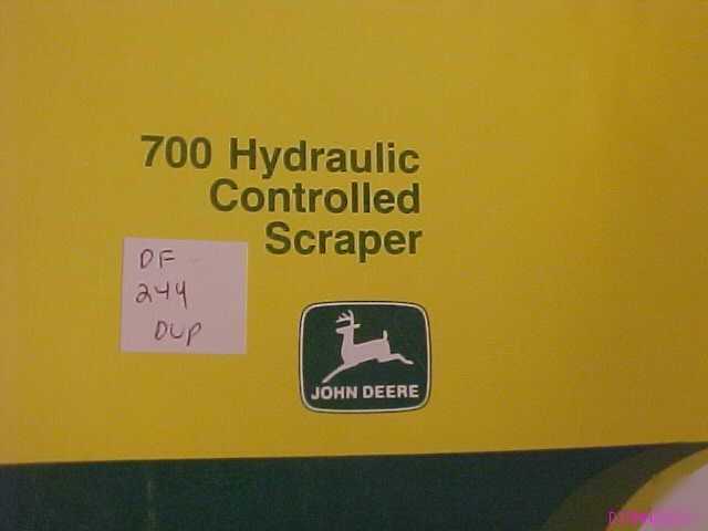 John deere 700 hydraulic control scraper parts catalog