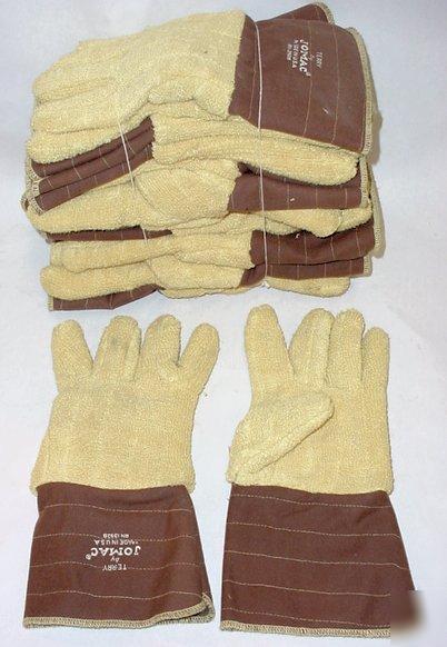 New lot 6 pr jomac terry cloth gloves lg l hi temp 