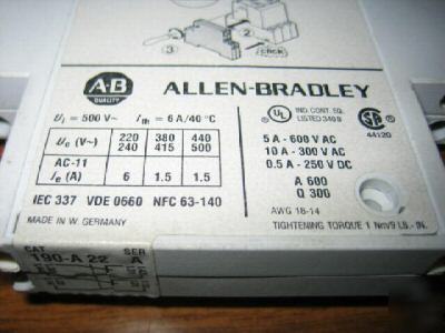 Ab allen bradley 190-a 22 auxilliary contact 190-A22