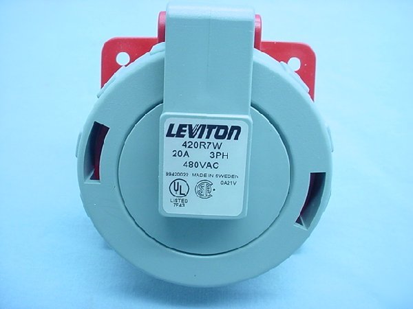 Leviton pin & sleeve 20A 480V 3PH receptacle 420R7W