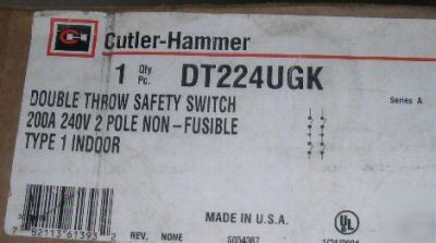  cutler hammer DT224UGK 2P 200A 240V dt switch *