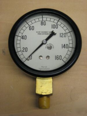 Marsh instrument co. 0 - 160 psi pressure gauge 