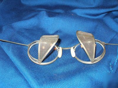 Vintage motorcycle safety goggles w/mesh side shields