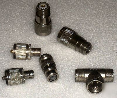 6 each type uhf to bnc & n adapters as shown in photo