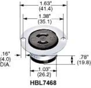 Hubbell HBL7468 twist-lock flanged inlet