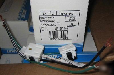 Lot of 10 leviton 1374-1W snap-in receptacle - white