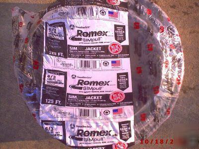 125 6/3 romex nmb thwn copper electric wire hot tub 