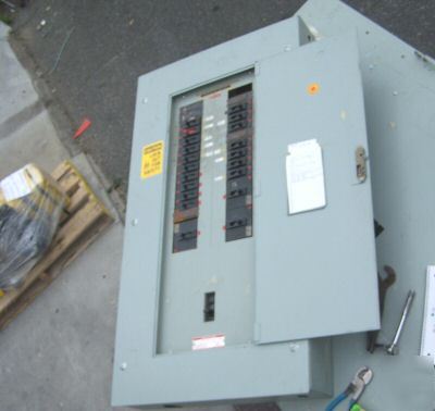 Ge type nhb 150 amp main breaker panel board 3 ph 4 w 