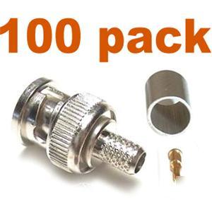 100 bnc RG59 crimp connectors for cctv camera dvr cable