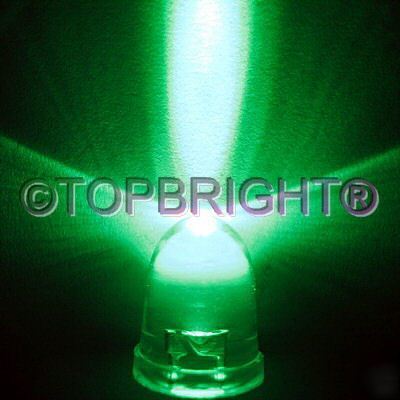 100 pcs mega bright green led 10MM 70,000 mcd f/r