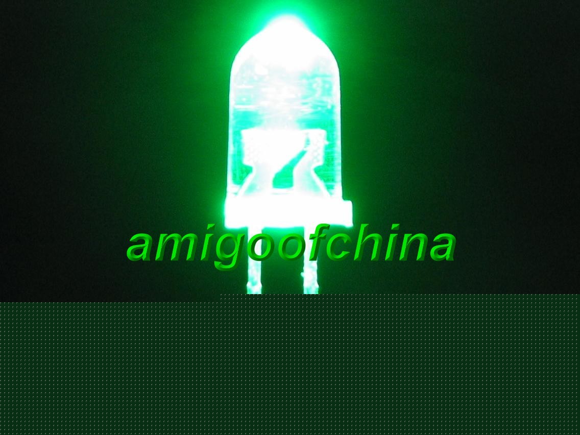 50X 3MM green 5000 mcd led bulb lamp free resistors