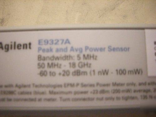 Agilent (hp) E9327A peak & average power sensor, 18 ghz