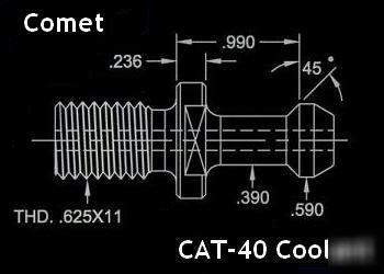 Comet cnc cat-40 coolant retention knobs