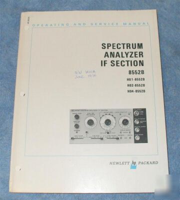 Hp - agilent 8552B original service - operating manual