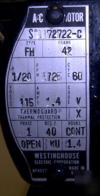 New 115V electric motor 1725 rpm reversible with base