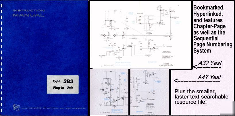 Tek 3B3 manual in 2 res w/ A3, A4, +txtsrch, +extras 