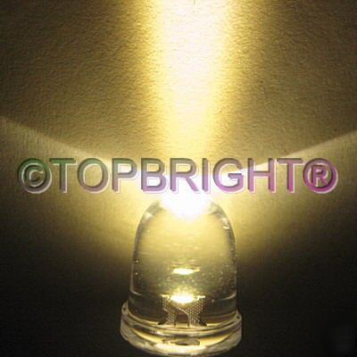 1000 pc mega bright warm white led 10MM 100,000 mcd f/r