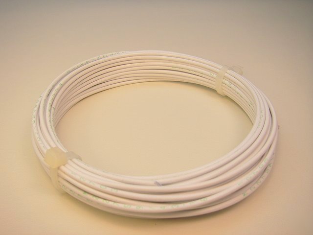 25 feet mil-spec 16-awg silver-coated wire, white