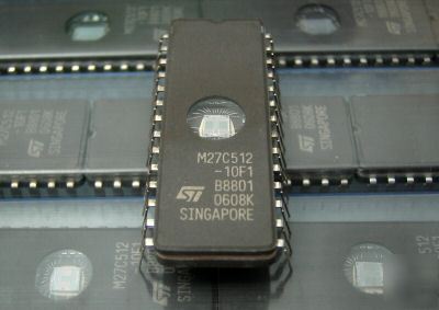 2PCS st micro M27C512-10F1 512K uv eprom 27C512 M27C512