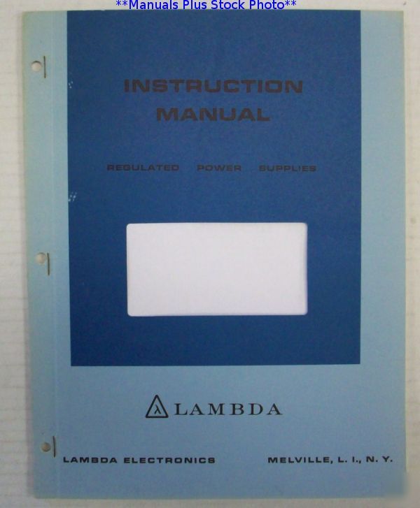Lambda ljs-11-20-ov op-sv-addendum manual - $5 shipping