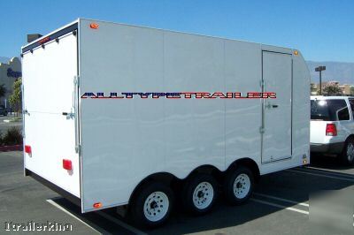 Motorcycle atv car hauler utility 16' enclosed trailer 