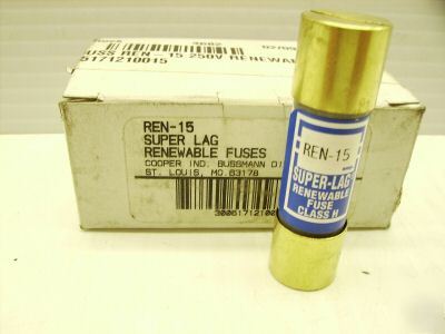 New 10 bussmann ren-15 amp super-lag REN15 fuse class-h