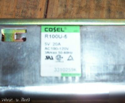 New cosel power supply R100U-5 100-120 in, 5V, 20 a out