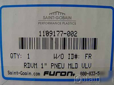 New furon teflon 2-port pneumatic valve flr /unused