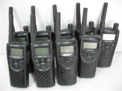 Nine motorola CP100 vhf 15 channel radios 