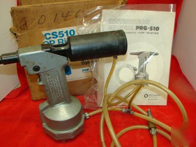 Prg 510 pop rivet riveter w/ collection 3 tips