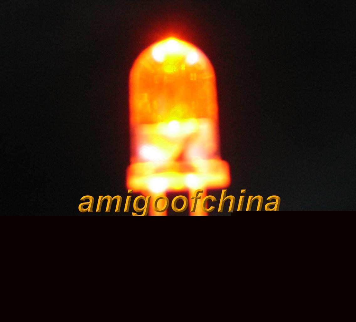 100X 3MM orange 5000 mcd led light free resistors
