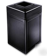 38 gl. square waste receptacle - black trash receptacle