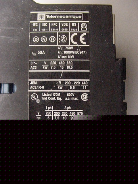 4 telemecanique contactors LC1 D3210 3P 50A 600VAC 120V