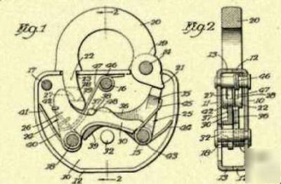 Adlake padlock 1936 us patent art PRINT_L094