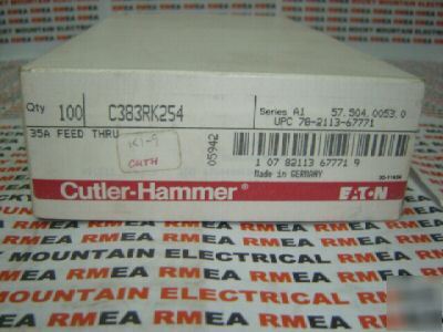 Cutler hammer lot of 100 terminal blocks C383RK254 