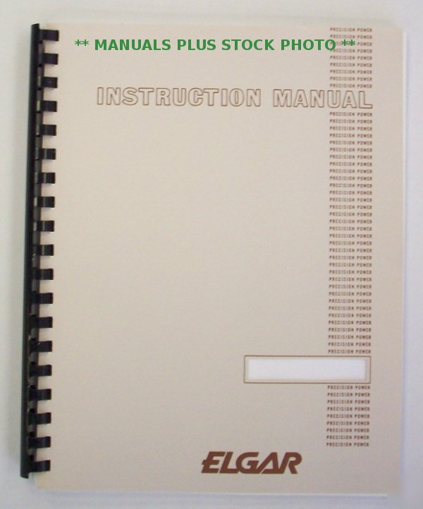 Elgar hit op/service manual - $5 shipping 
