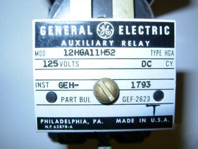 General electric hga hinged armature auxiliary relays
