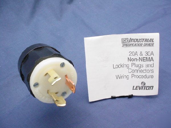 Leviton non-nema locking plug 30A 250V 3331-gc